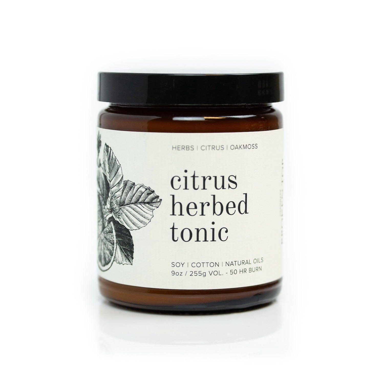 Citrus Herbed Tonic 9oz candle on white background