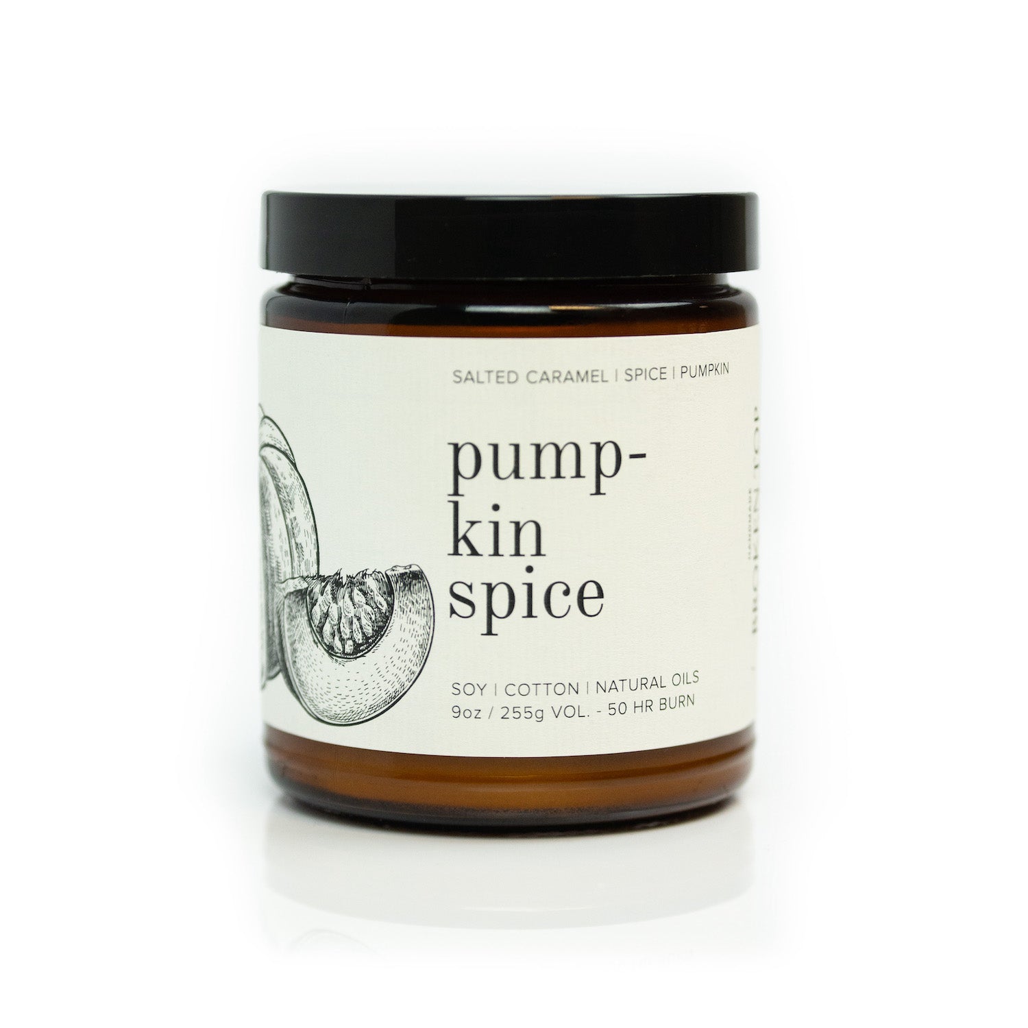 Pumpkin Spice 9oz candle on white background