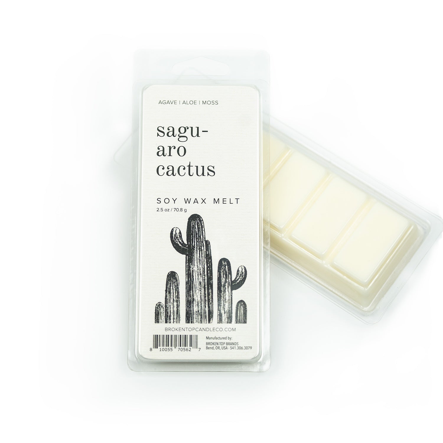 Saguaro Cactus Soy Wax Melts on white background.