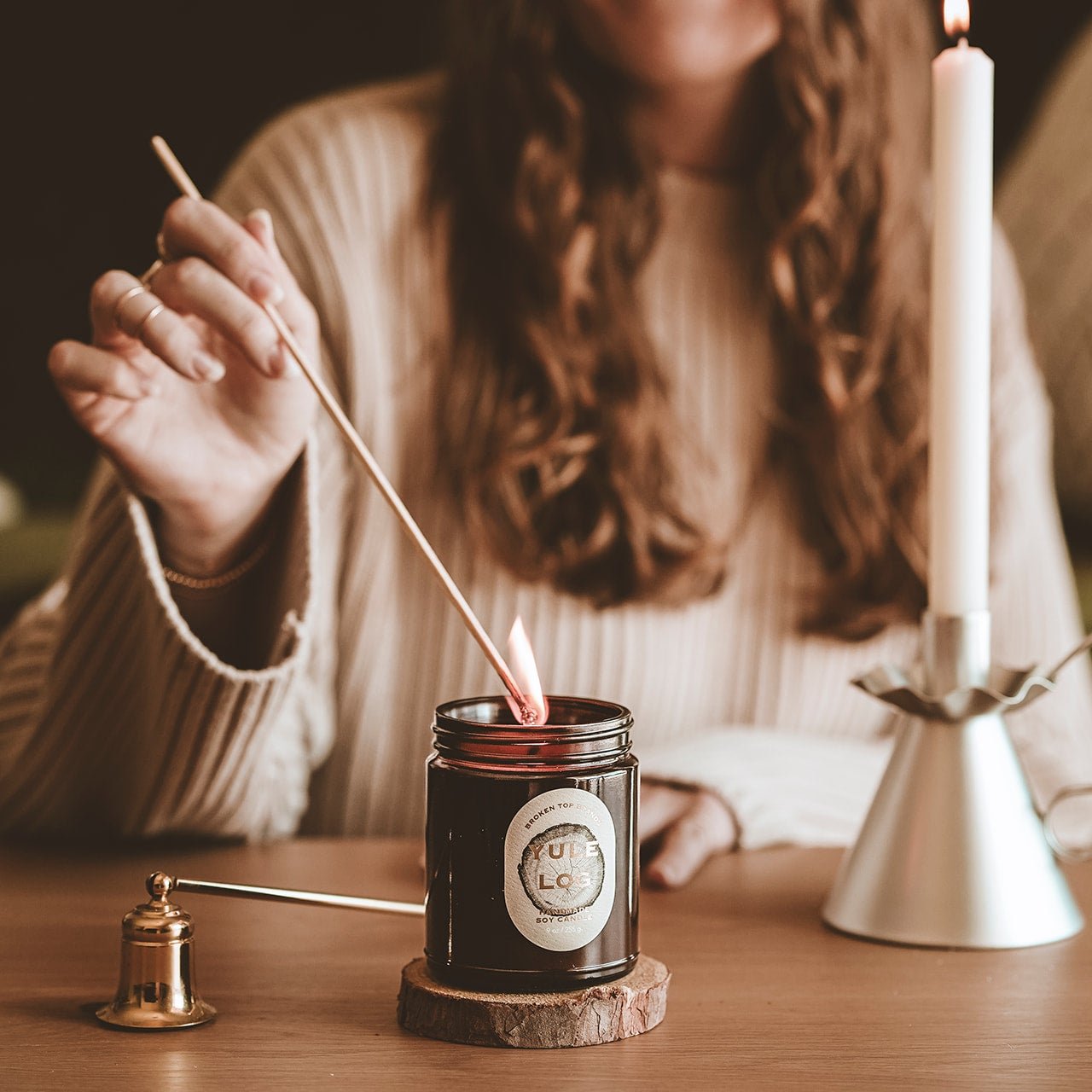 9oz Yule Log Soy Candles