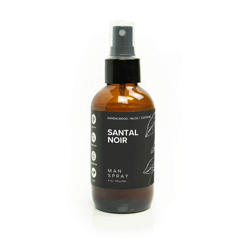 4oz Santal Noir linen spray on white background