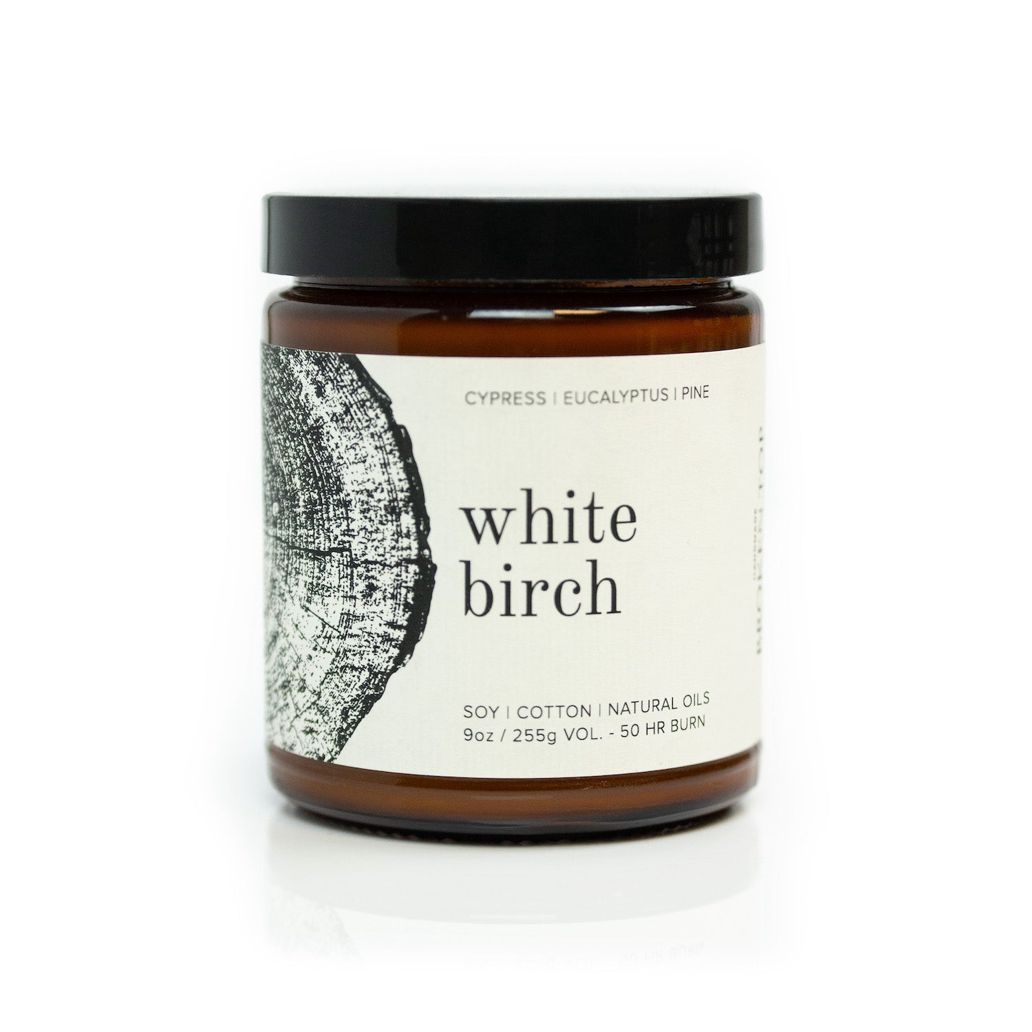 9oz White Birch candle on white background