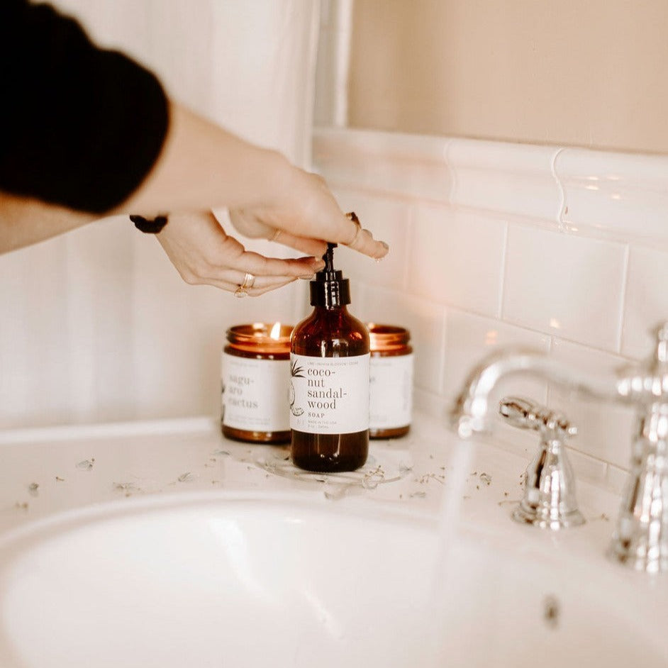 8oz Coconut Sandalwood Liquid Soaps