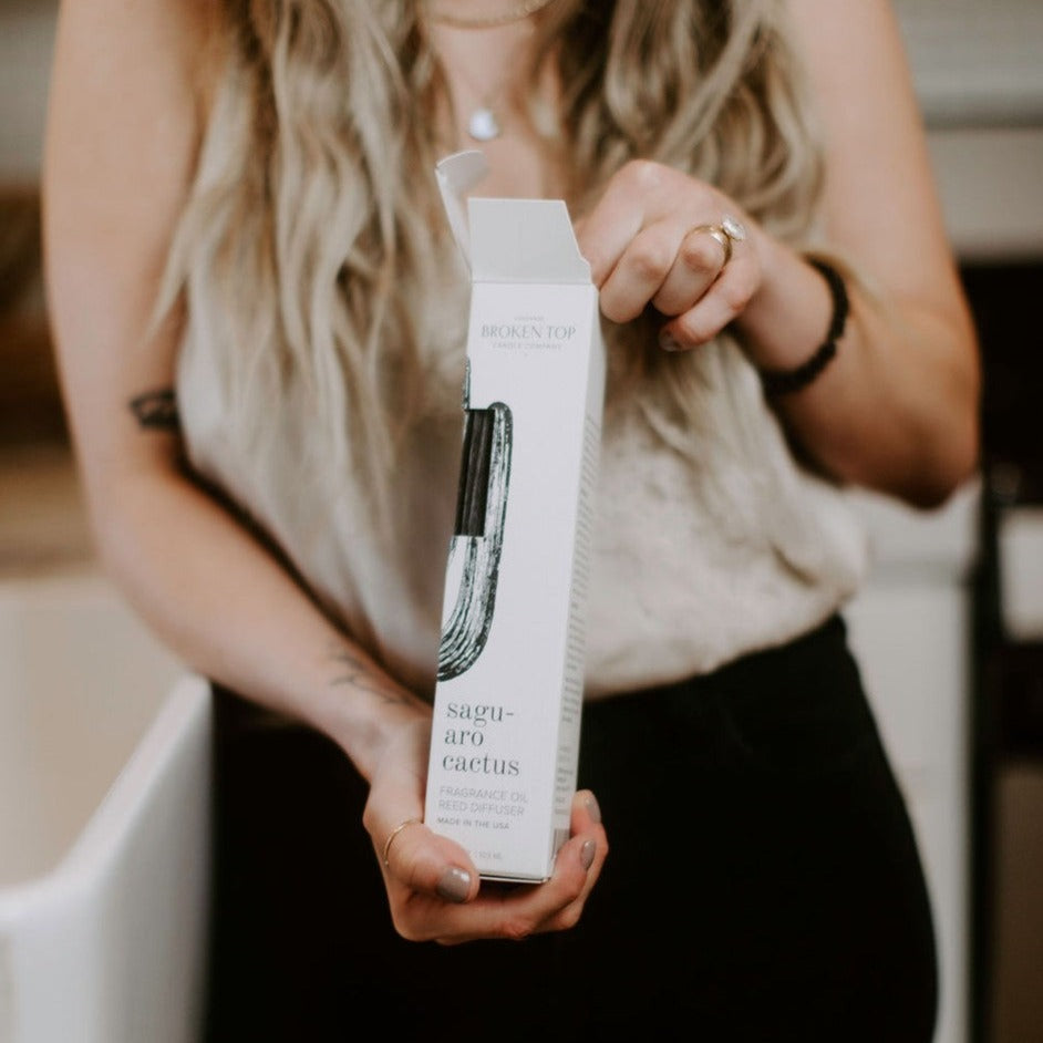 Saguaro Cactus Reed box in women's hands
