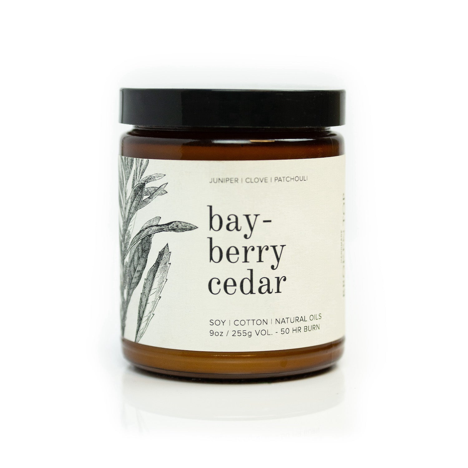 Bayberry Cedar 9oz candle on white background