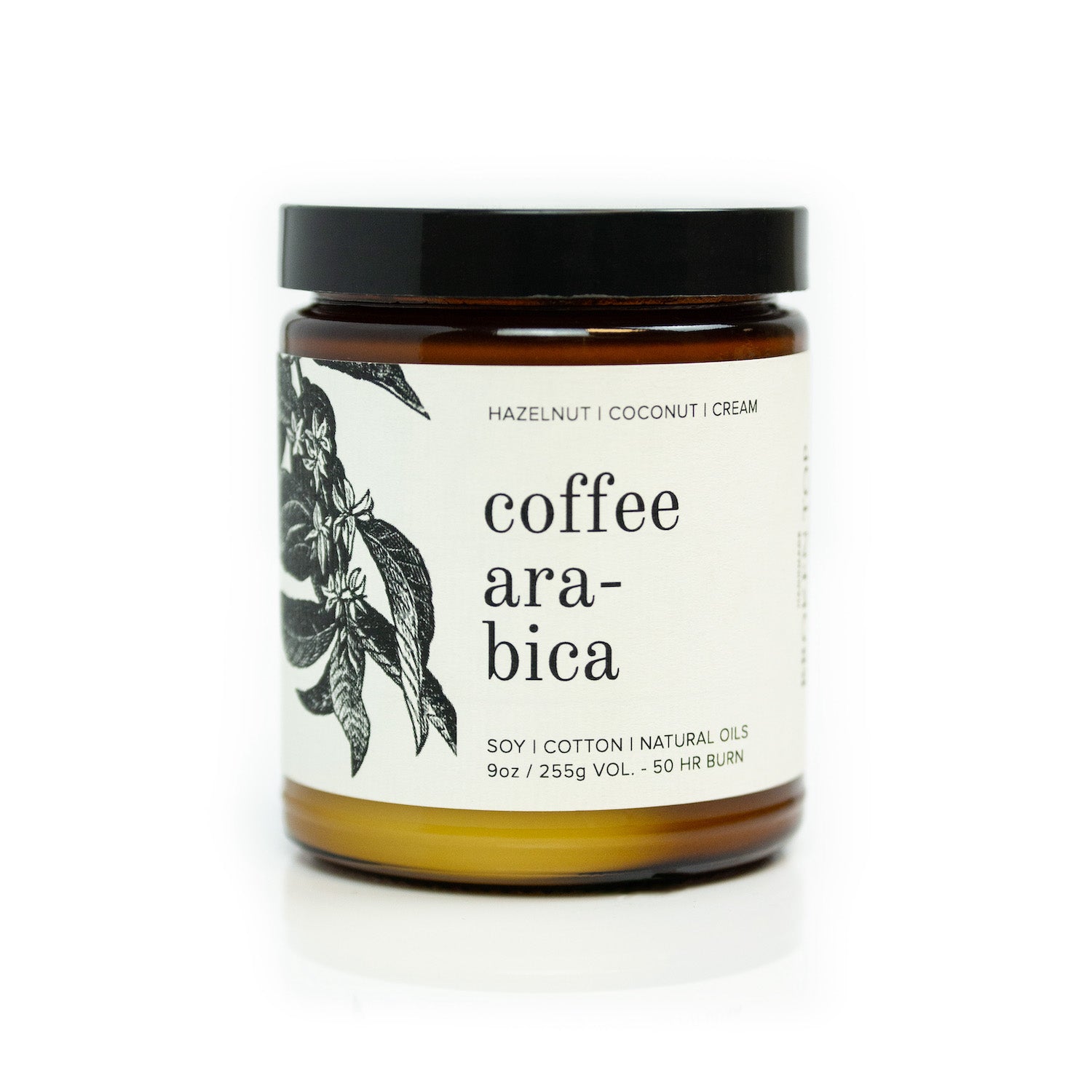 Coffee Arabica 9oz candle on white background