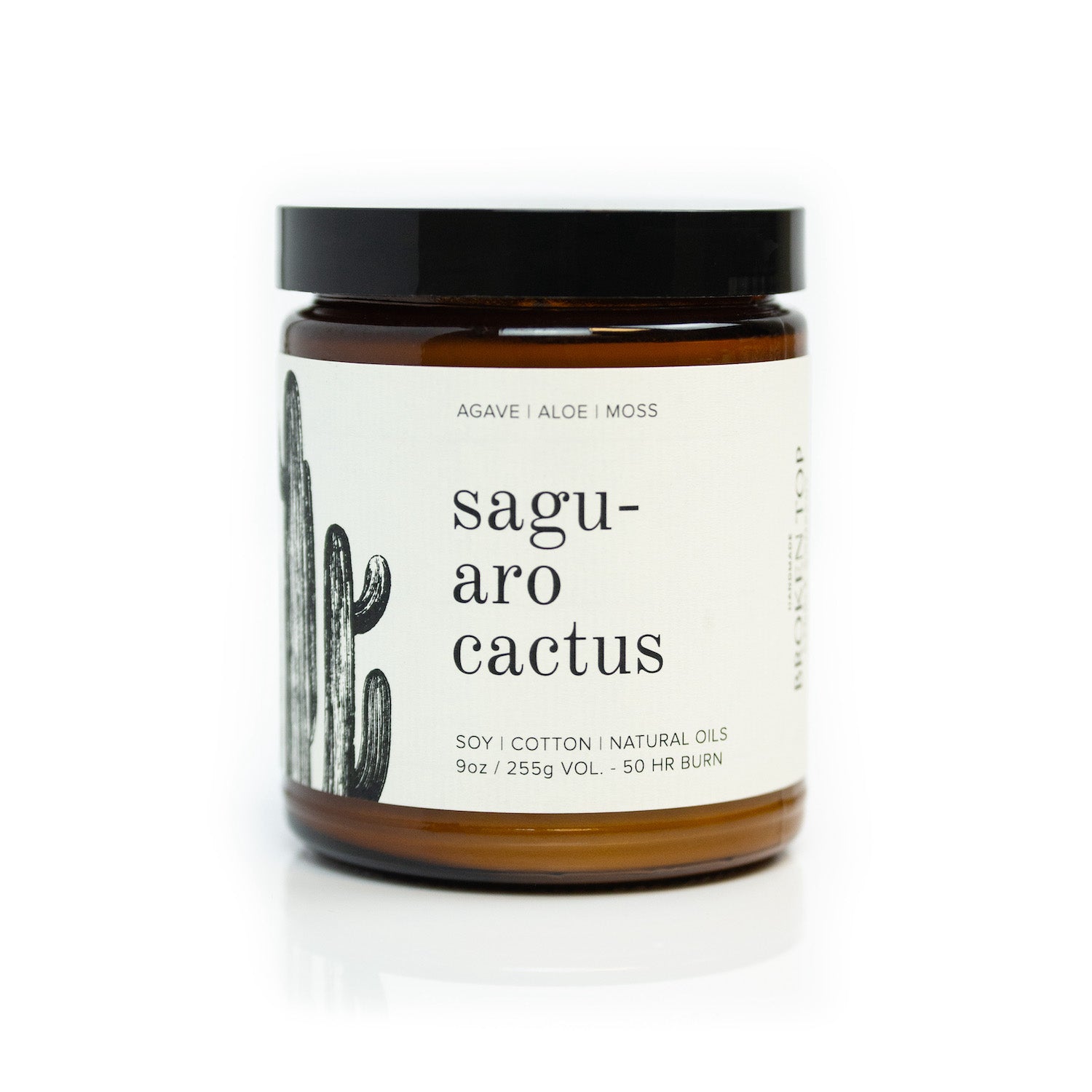 Saguaro Cactus 9oz candle on white background