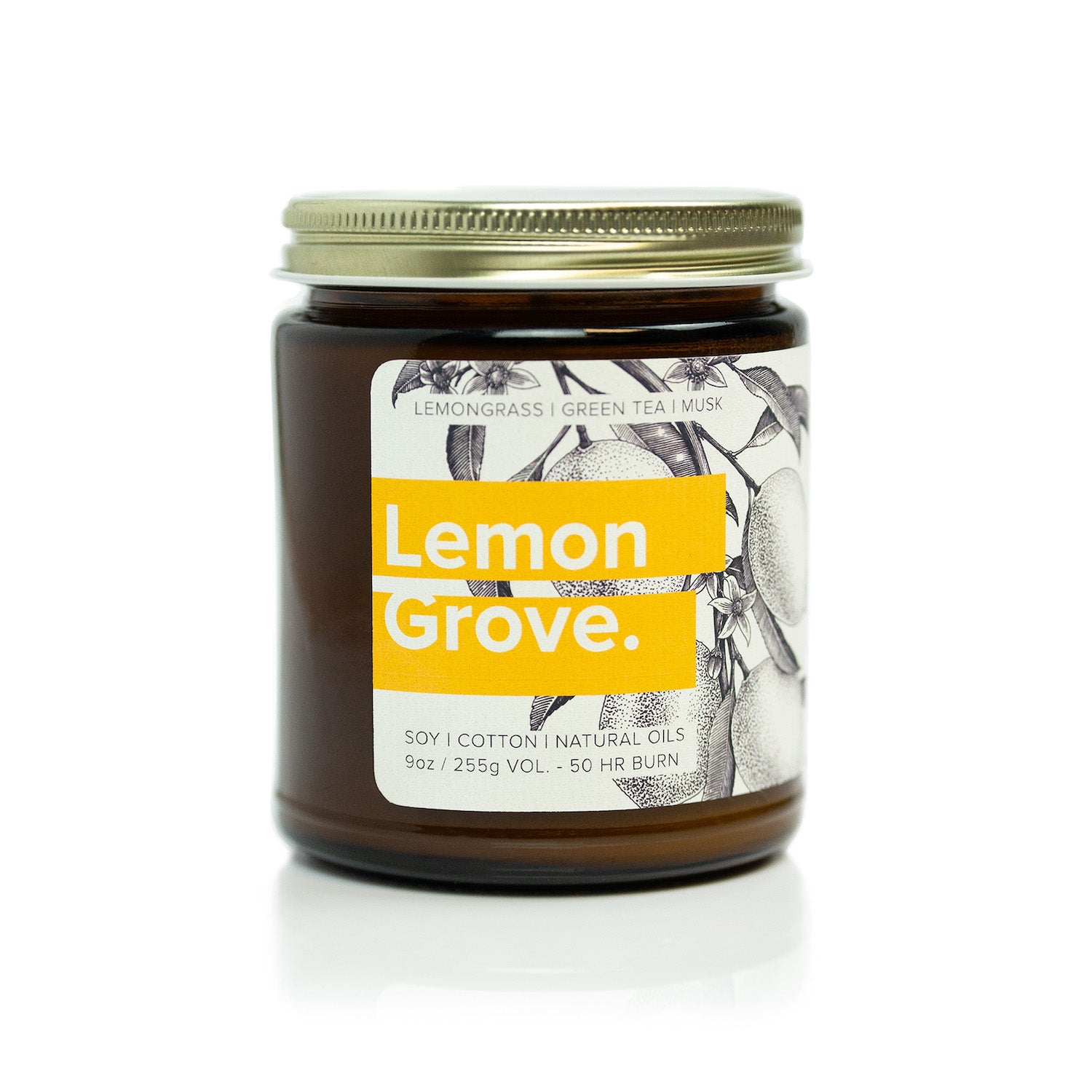 Lemon Grove 9oz candle on white background