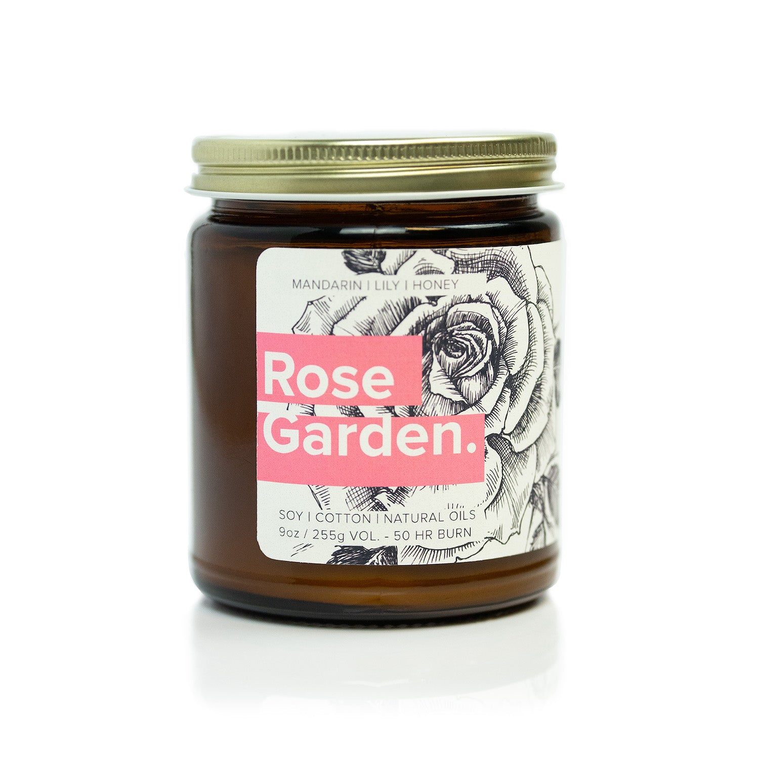 Rose Garden 9oz candle on white background