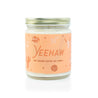 9oz 'Yeehaw' Soy Candle on white background. 