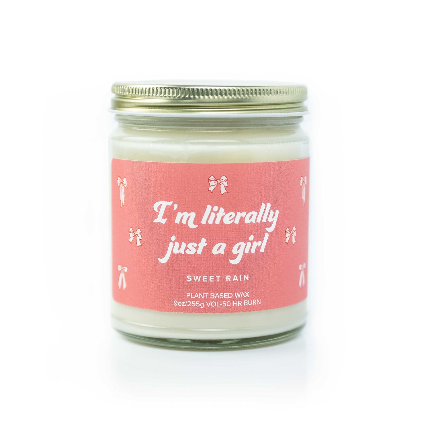 9oz 'Literally Just a Girl' Soy Wax Candle on white background