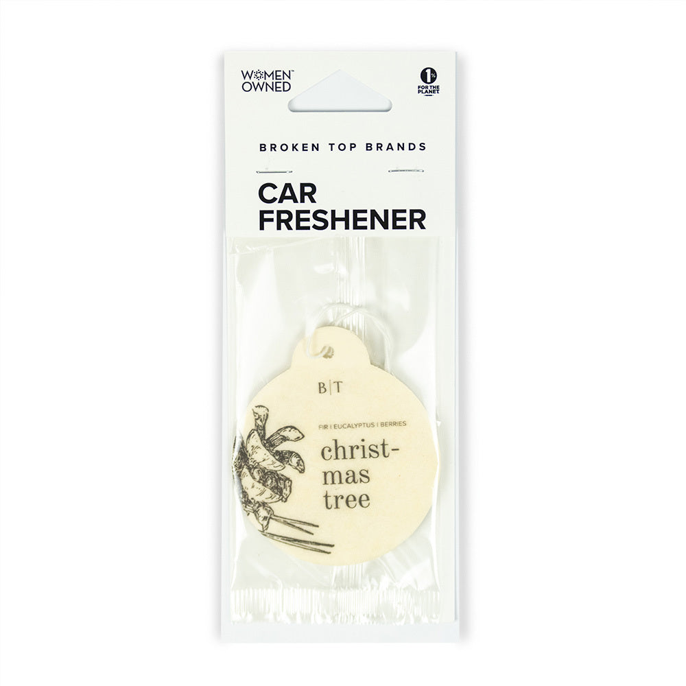 Christmas Tree car freshener on white background