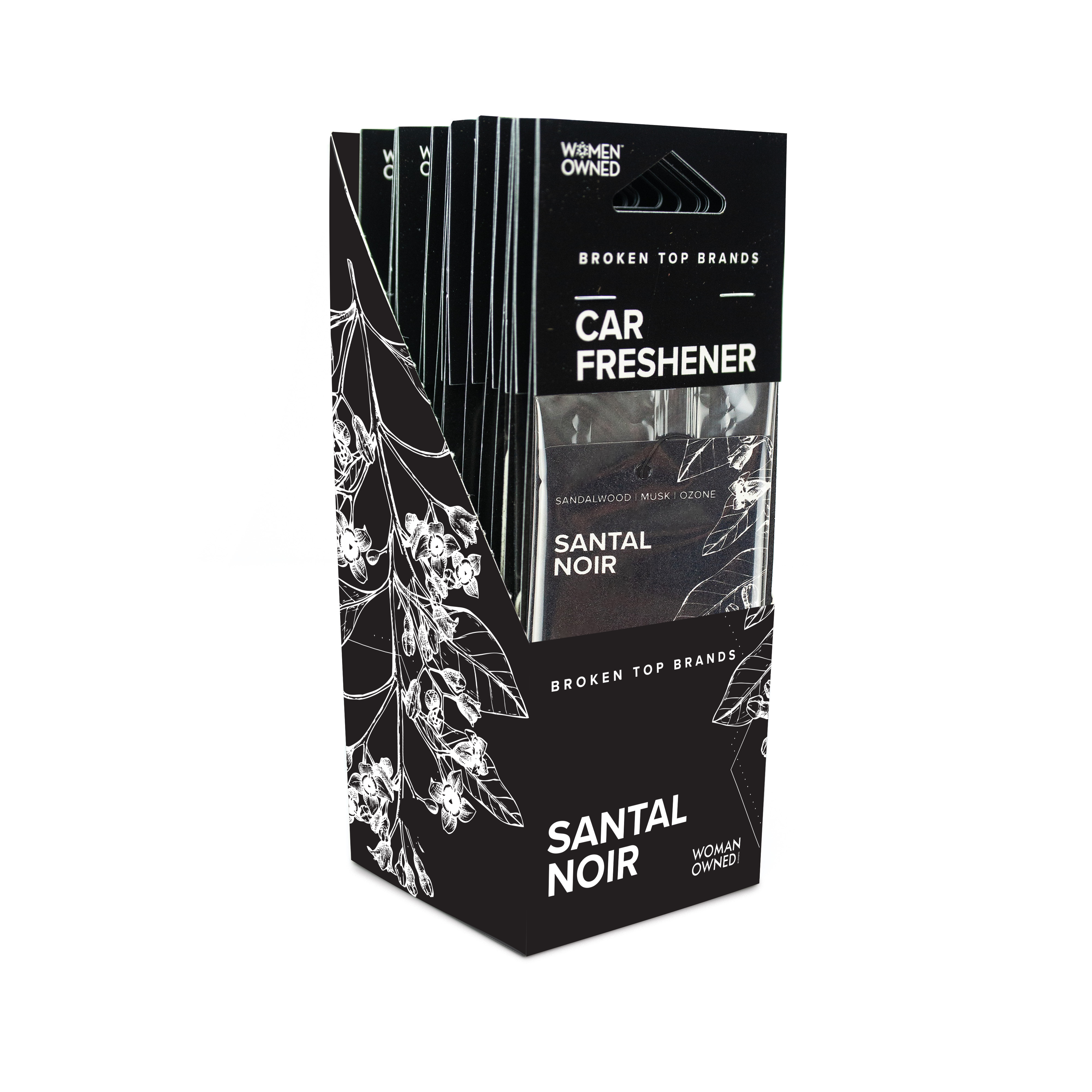 Santal Noir Car Freshener case pack on white background. 