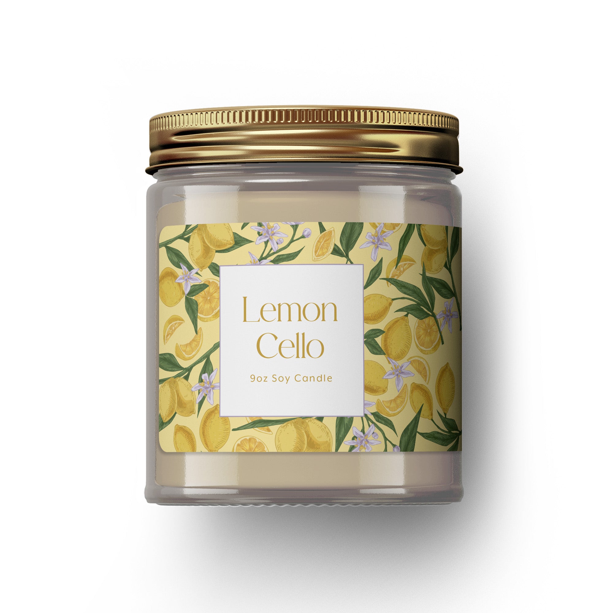 9oz 'Lemon Cello' Soy Candle against white background