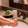 Saguaro Cactus Bar Soap being used in bathroom sink. 