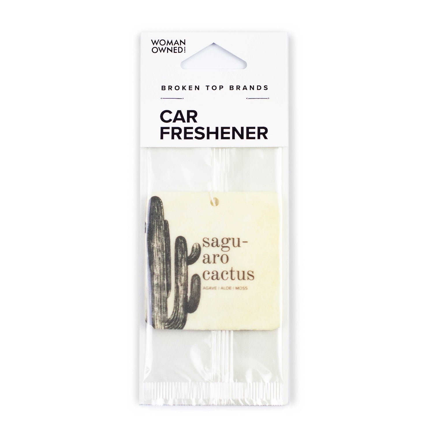 Saguaro Cactus Car Freshener on white background.