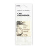 Coconut Sandalwood Car Freshener on white background.