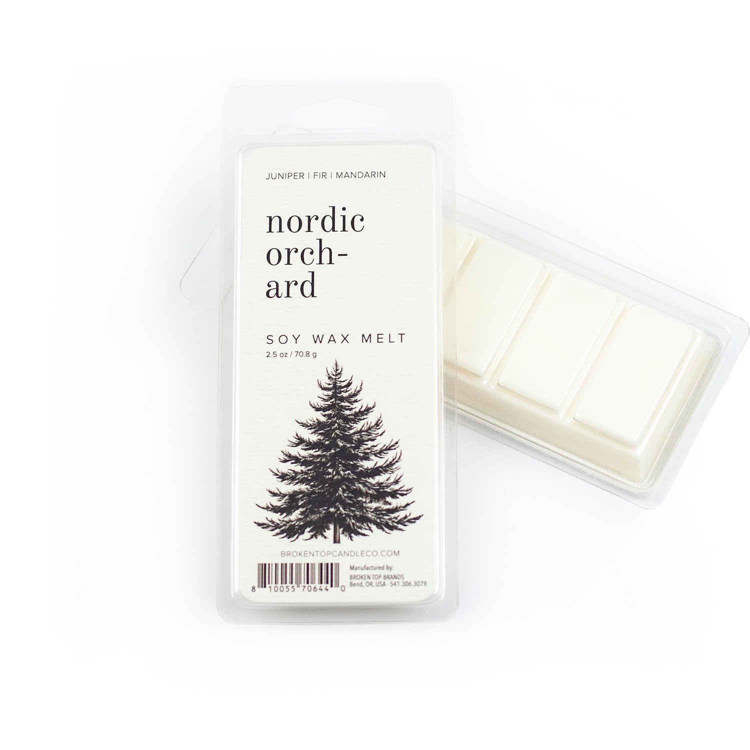 Nordic Orchard Wax Melts on white background. 