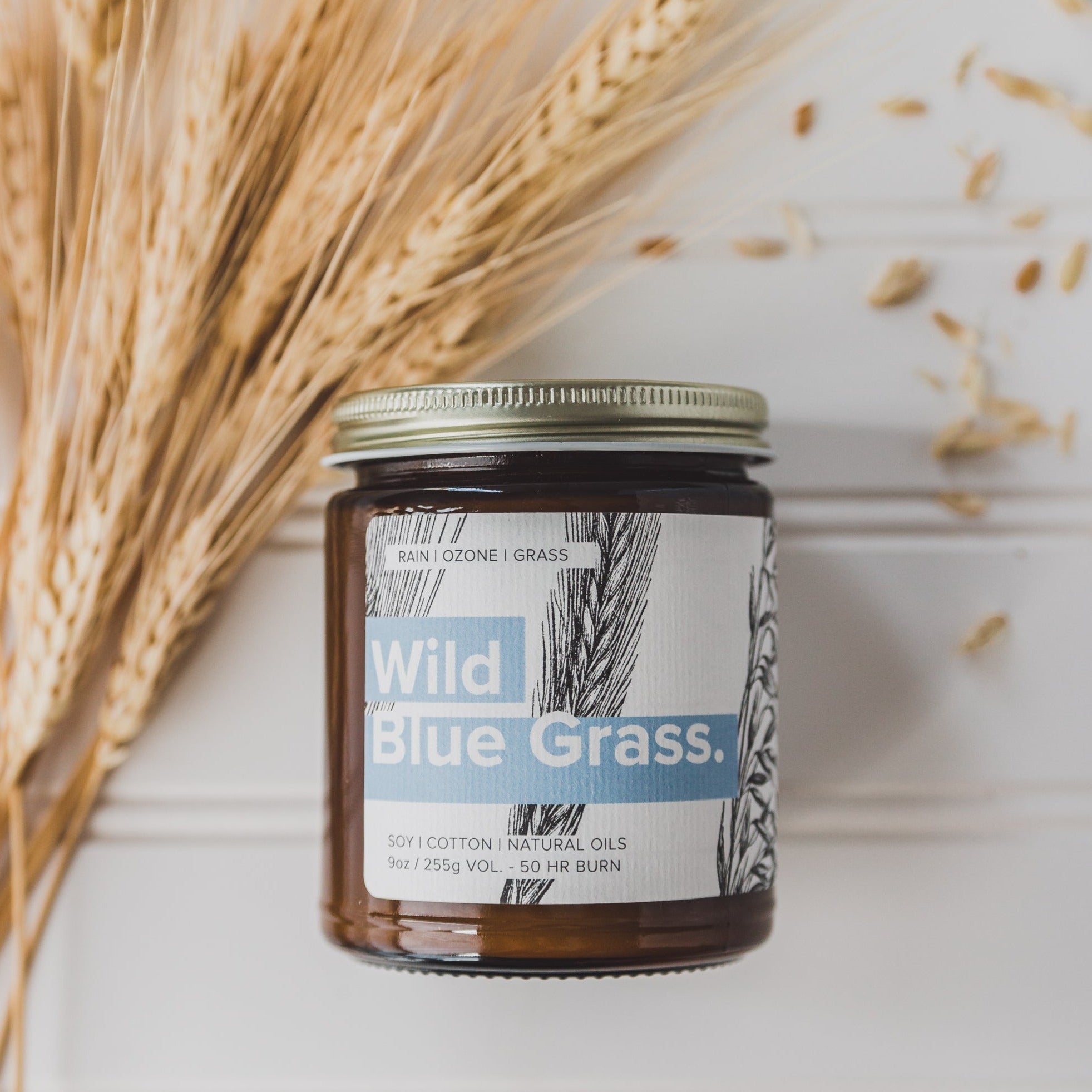 9oz Wild Blue Grass Soy Candles