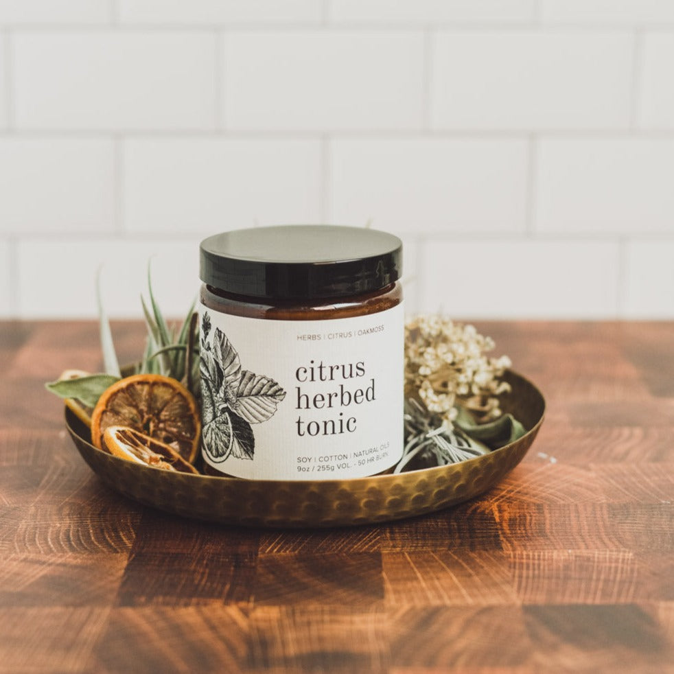 9oz Citrus Herbed Tonic Soy Candles