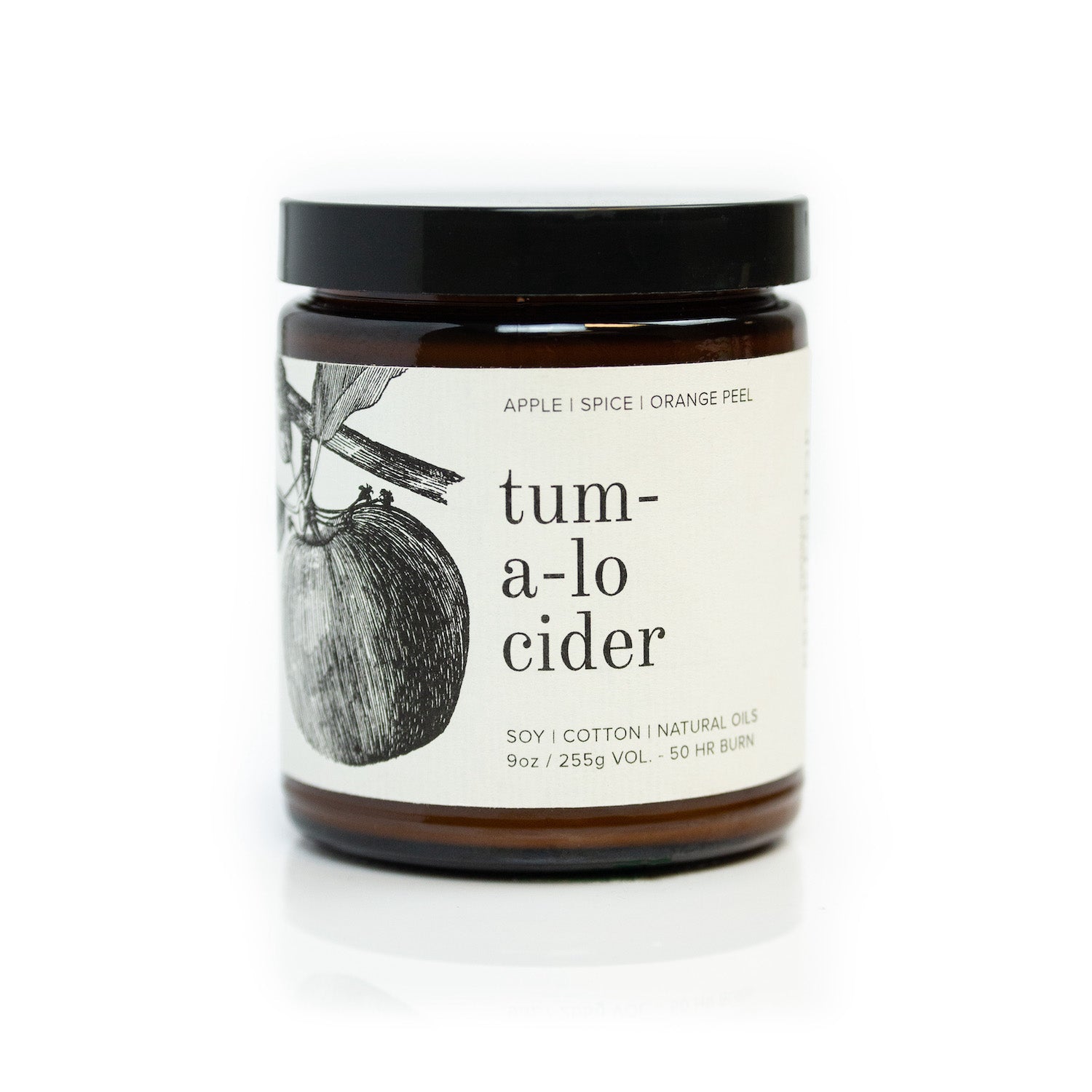 9oz Tumalo Cider candle on white background