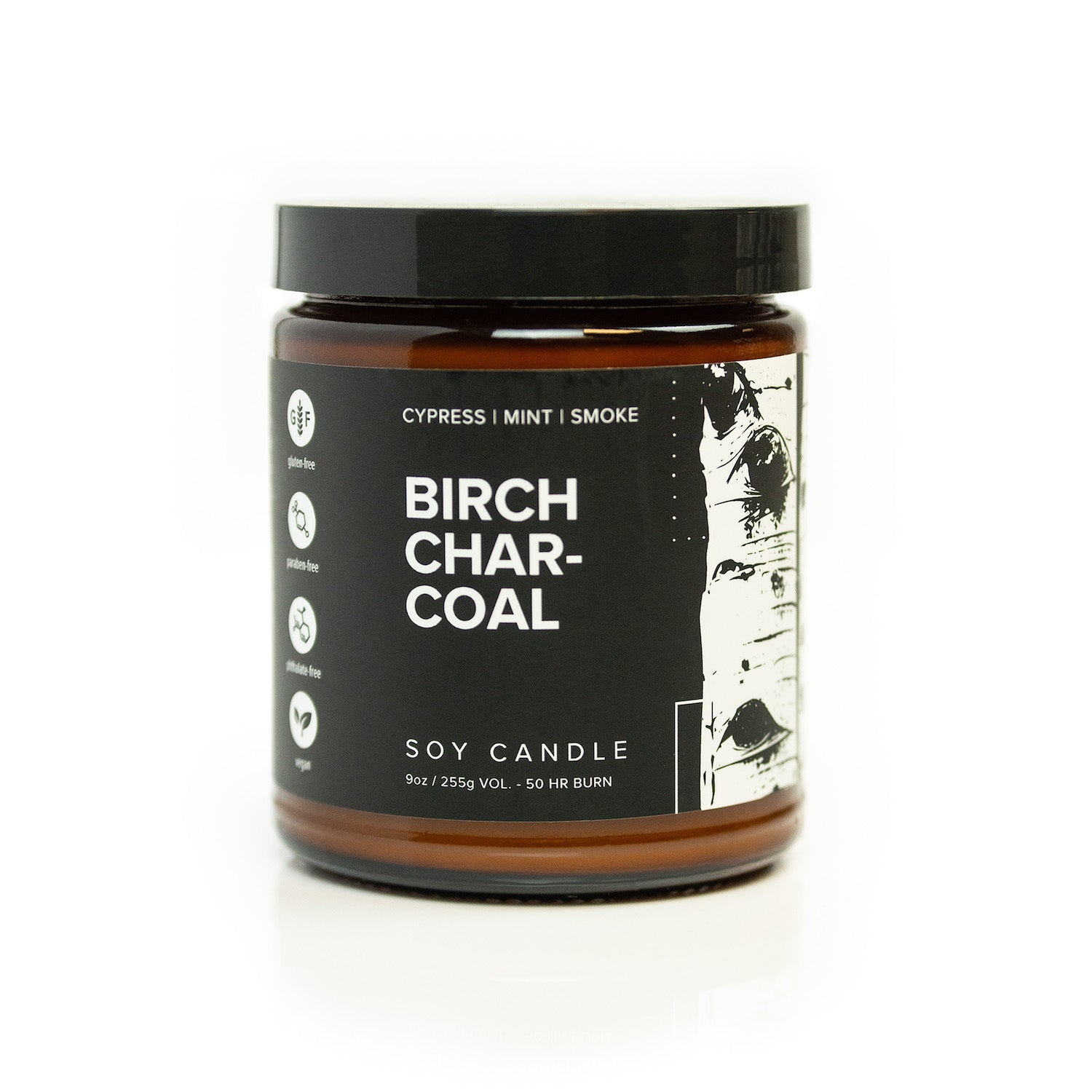 9oz Birch Charcoal Soy Candles
